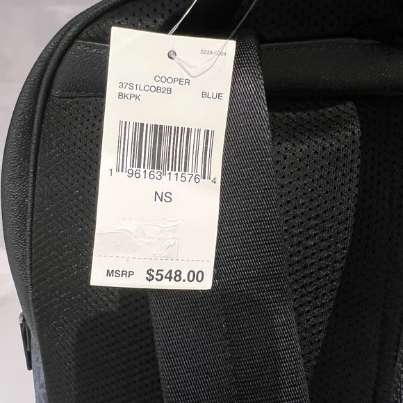 Michael Kors Men's Cooper Large Backpack Center Stripe MK Blue Multi - Picture 8 of 8